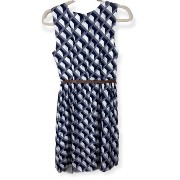 Anthropologie Hi There Karen Walker Belted Dress Size 4 Architectural Print Boho - Picture 4 of 7